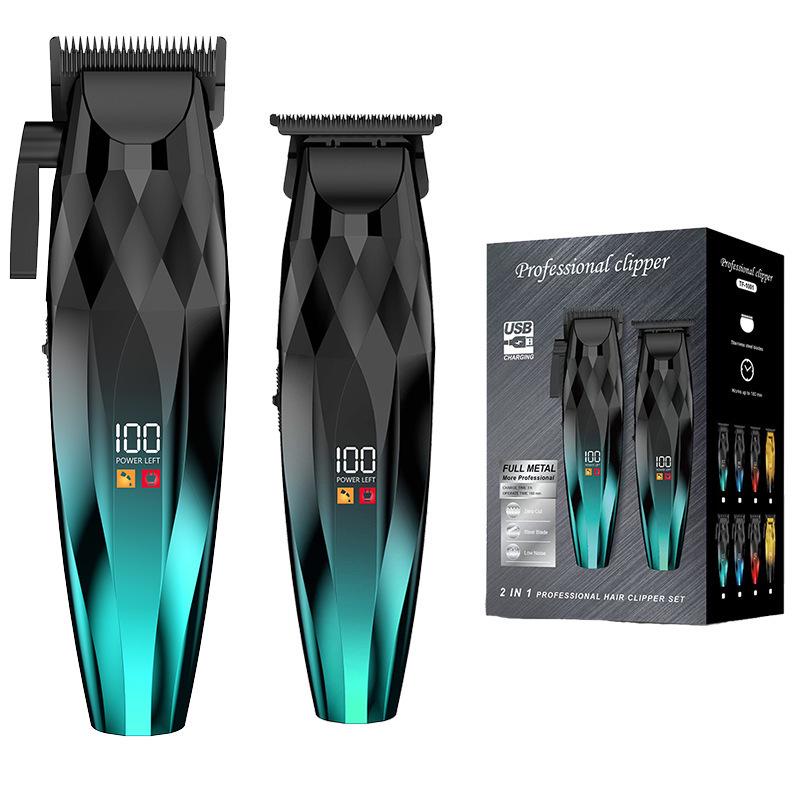Professional Electric Hair Clipper Set with Digital Display for Barber Shop & Home Use