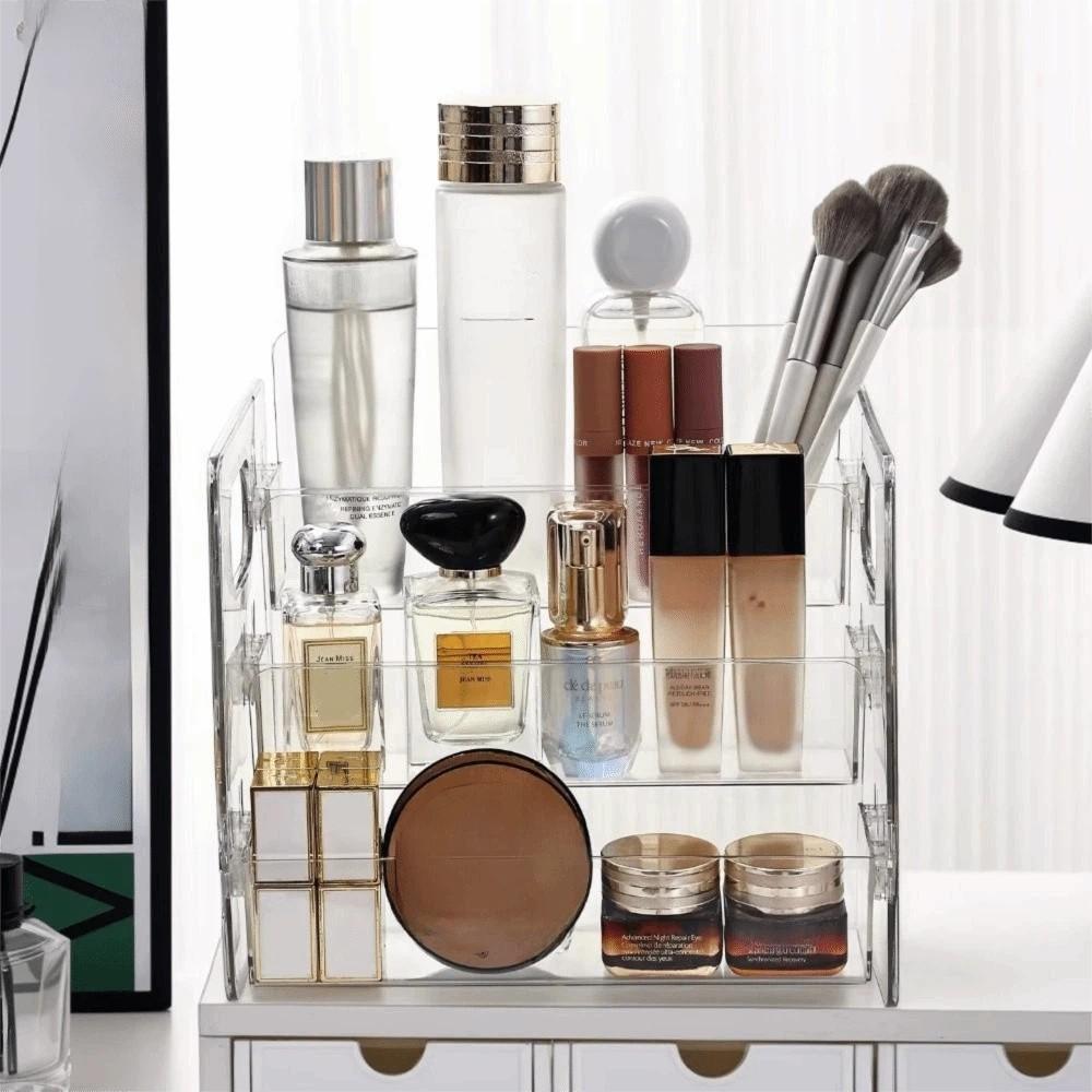 Large Capacity Cosmetic Storage Box Transparent Perfume Display Case Bathroom Storage