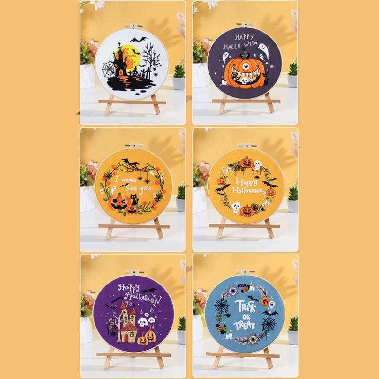 Embroidery Stitches Practice Embroidery Kits for Beginner with Halloween Pattern