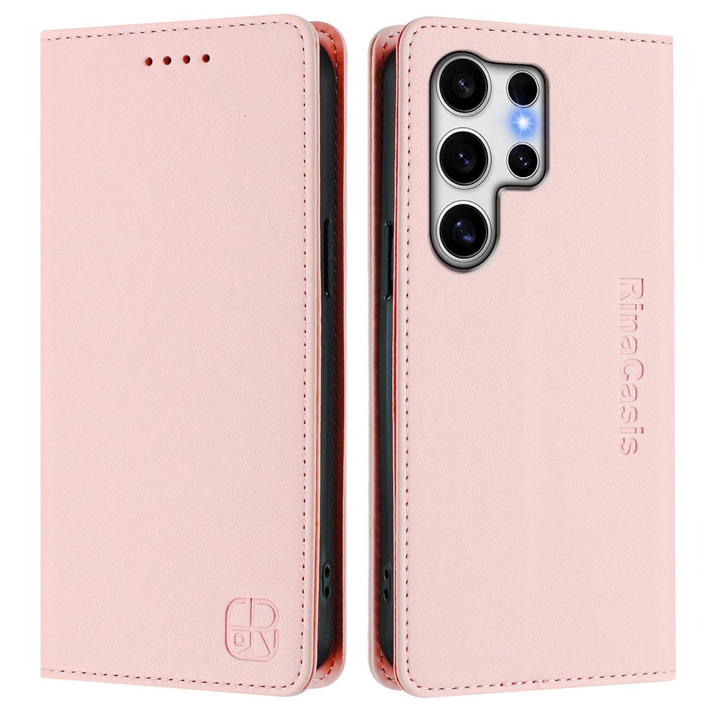 For Samsung Galaxy S25 Ultra Leather Case RINACASIS RC01 Phone Cover with RFID Blocking Wallet Stand
