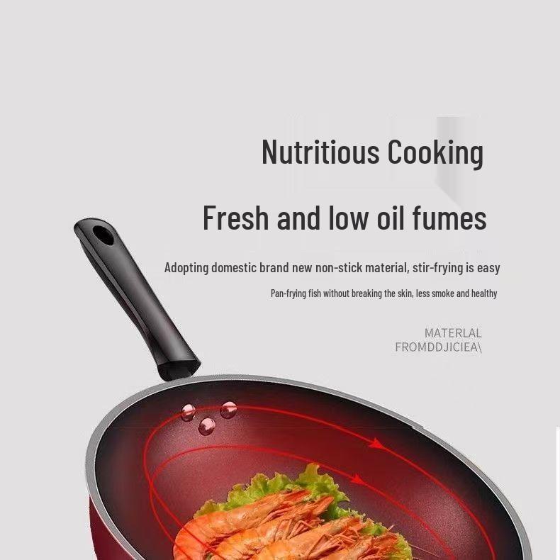 Wok German din Cristal Antiaderent cu Fund Plat pentru Inducție și Gaz