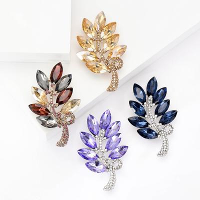 Broche en cristal vintage tendance pour femme, accessoire de costume haut de gamme, avec strass