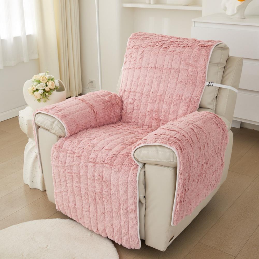 Plush Couch Cover Pet Friendly Sofa Pad All Season Thickened Warm Simple Recliner Mat