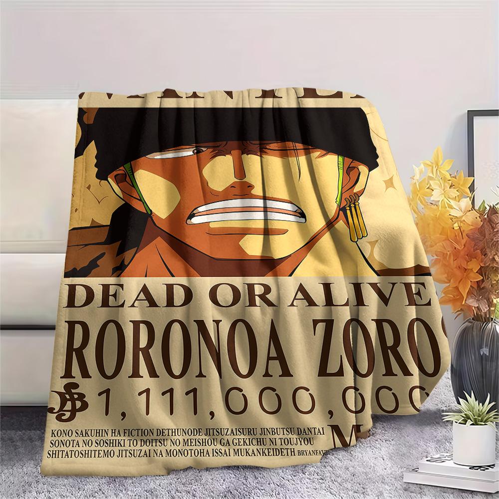 1PC Roronoa Zoro Patterned Flannel Blanket Suitable For All Seasons For Home Decor Warmth And Comfort Gifts Holiday Present