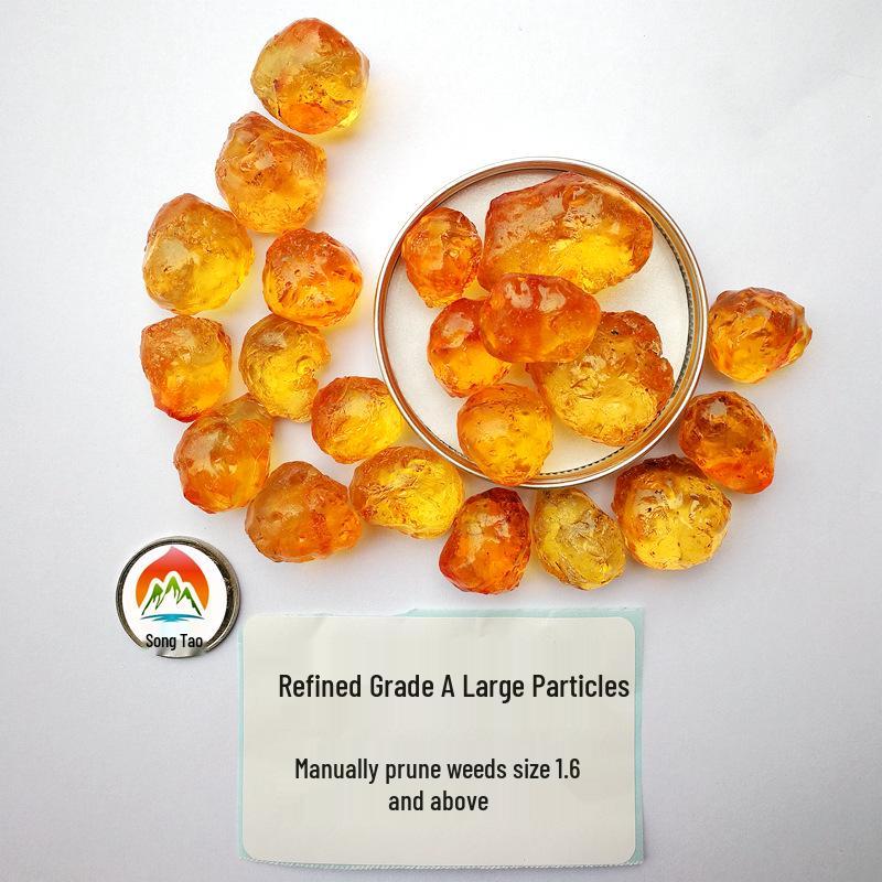 Large Particle Pearl Peach Gum: Artificially Refined & Machine Trimmed