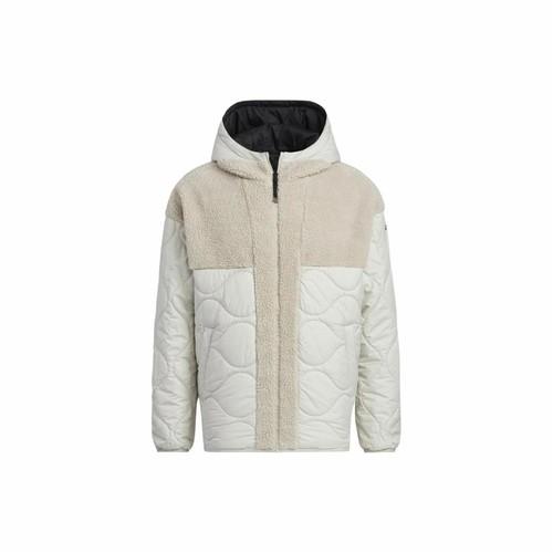 adidas Colorblock Reversible Fleece Hooded Sports Casual Jacket for Men, Black