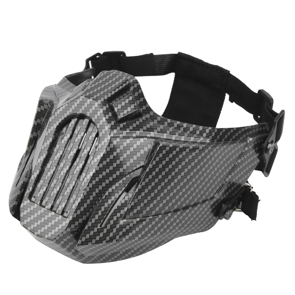 Skull Half Face Cover Guard Tactics Mouth Nose Protection Shield Carbon Fiber Texture for CS Outdoor Game