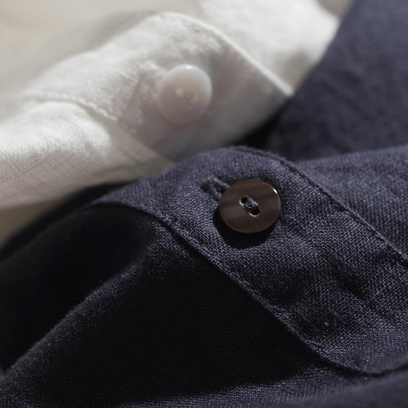 Japanese-Korean Linen Dress: Square Neck, Loose Fit, Shirt Collar, Spring/Summer Collection