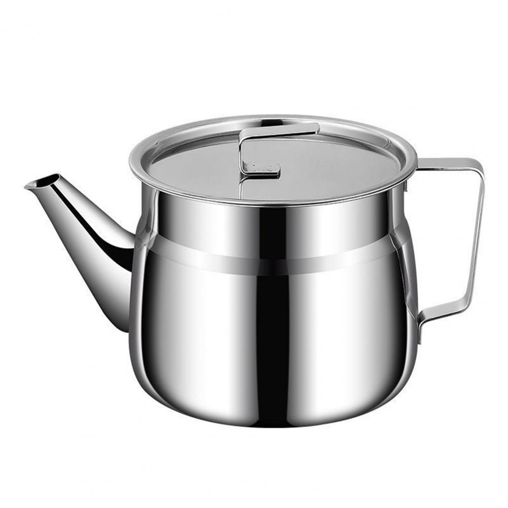 Small Kitchen Oil Container Compact Oil Stainless Steel Oil Filter Container with Fine Mesh Strainer Heat-resistant Kitchen Jug