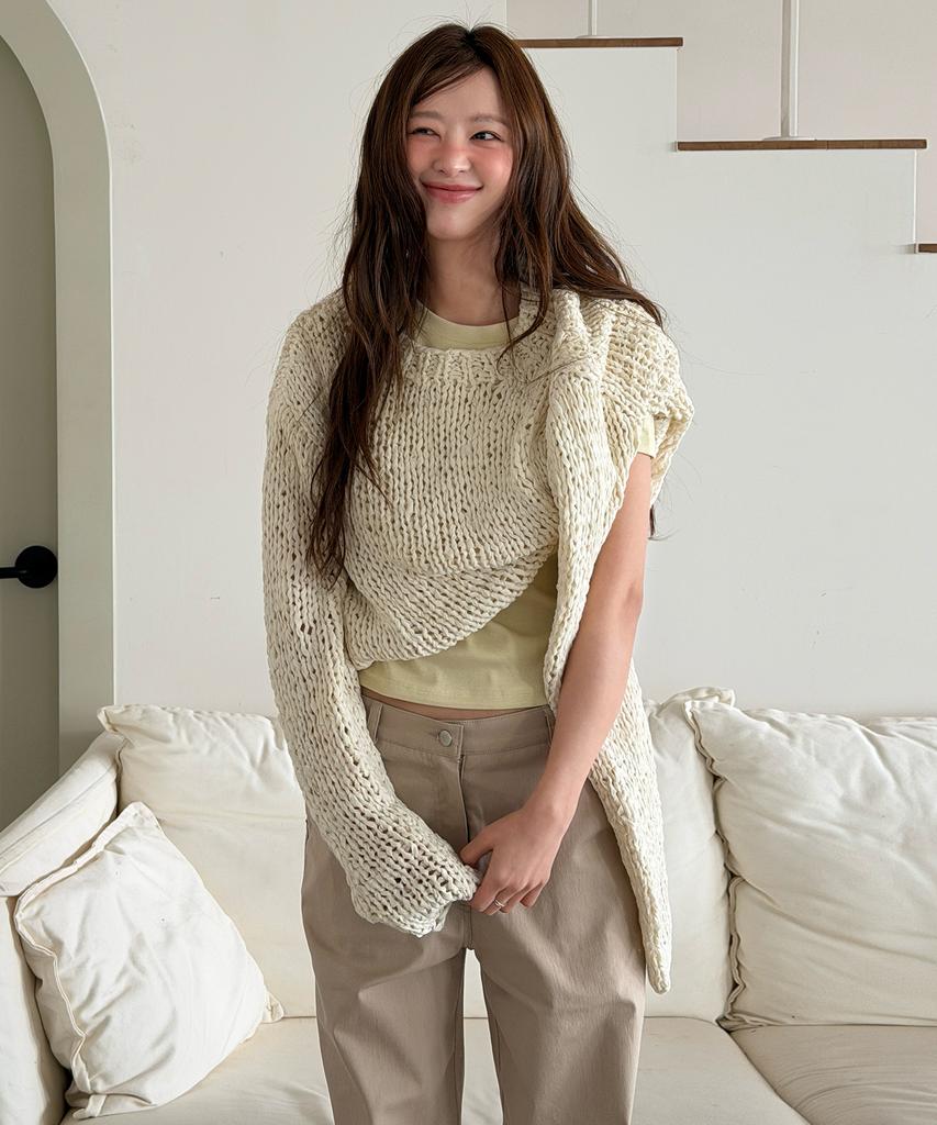 Lonkeu Handmade Net Pullover Knit (Ivory)
