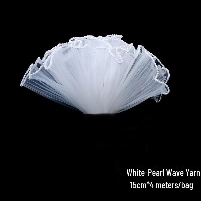 15cm Valentine's Day Pearl Wave Gauze Flower Bouquet Material - Fresh Flower Packaging with Pleated Mesh Gauze