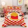 Artistic French Fries Retro Diner Red Bedding Set, Fashion Duvet Cover for Stylish Bedroom, Soft Cotton Feel Duvet Cover