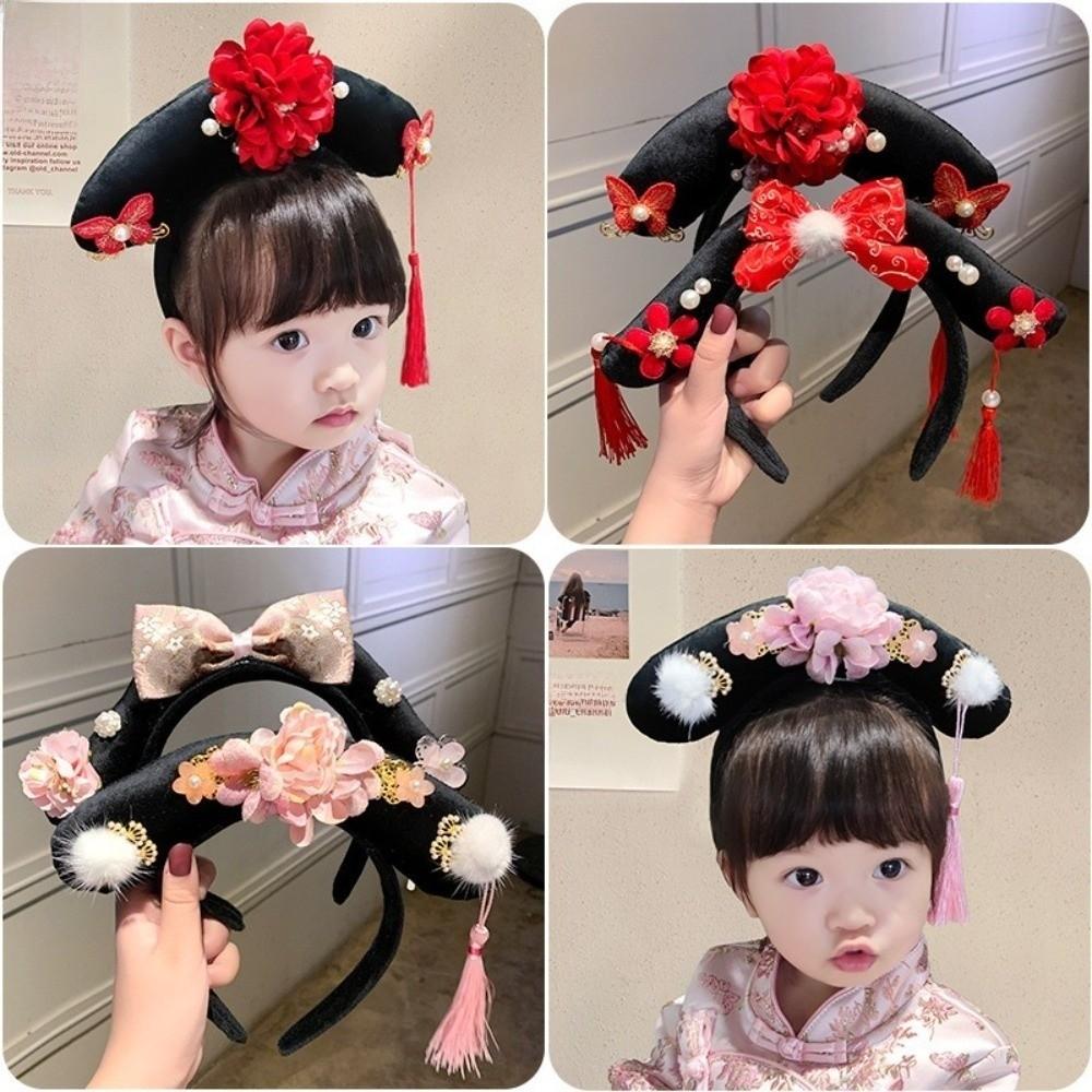 Flower Hanfu Headband Pearl Ancient Style Hair Hoop Classical Chinese Style Headwear  Princess