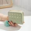 Rivets Woman Clutch Wallet Soft Plush Ball Square Card Bag Simple Women Long Purse  Female