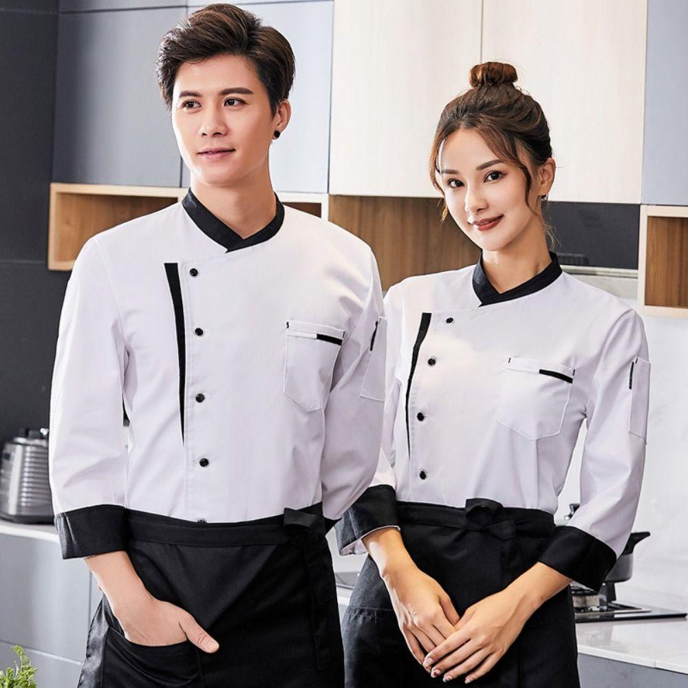 Long Sleeve Chef Uniform Western Style Kitchen Work Clothes Chef Jacket Fast Food Service