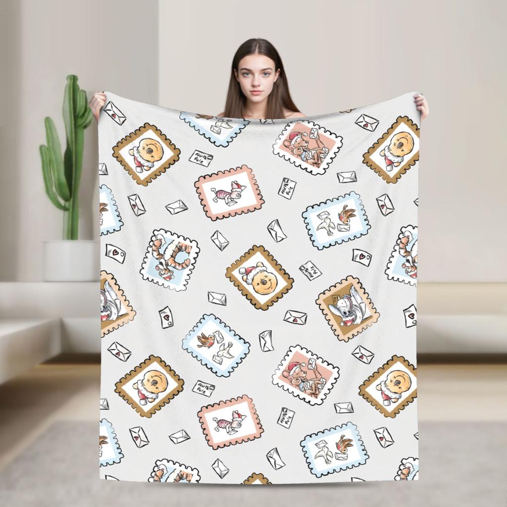 W-Winnies the P-Pooh Blankets Quality Warm Soft  Bedding Throws Winter Kids Adult Couch Chair Aesthetic Bedspread