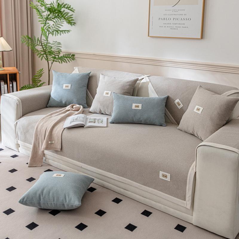 Solid Color Sofa Cushion New Anti-Slip Cushion All Seasons Thickened Anti-Cat Scratch Sofa Cover Cover