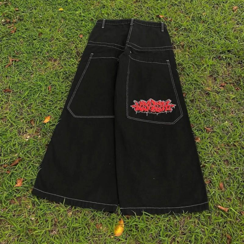 Mens Wide Leg Straight Fit Denim Jeans Casual Loose Cotton Pants Streetwear Hip Hop Fashion
