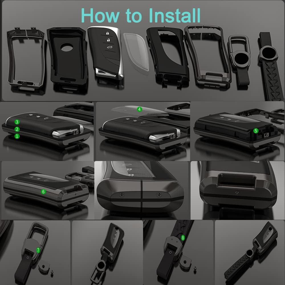 Alloy Metal Key Fob Cover,Compatible with Lexus ES350 ES300h UX200 LS500 LS500H LC500 LC500h