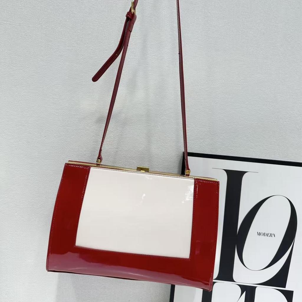 Vintage Clasp Women Handbags Medium Metal Frame Design High Quality Female Tote Bag