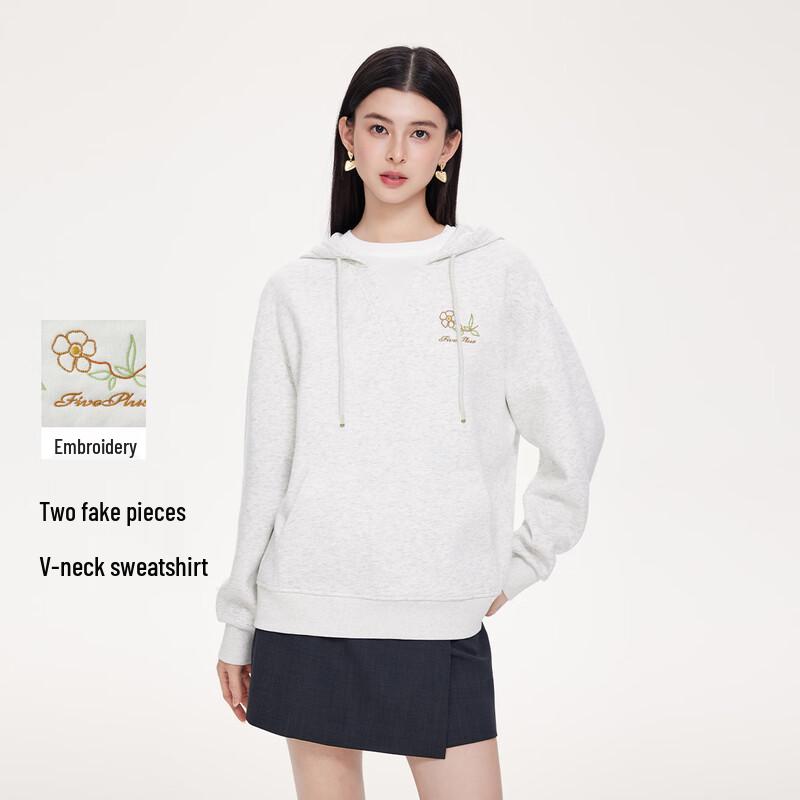 FivePlus Women's Faux Two-Piece Hooded Sweatshirt