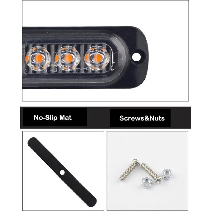 Anki HappiGo ANKIA 2PCS LED Side Marker Strobe Warning Lights Grille Lamp Flashing Beacon Blinker Emergency Hazard for Tow Car Truck Trailer Pickup
