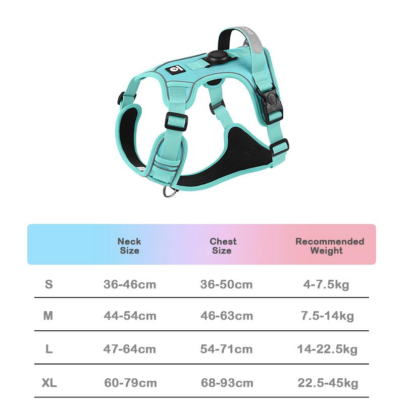 No-Pull Dog Harness for Large Dogs with GPS Tracker Slot Heavy Duty Reflective Adjustable Pet Vest Harness for Outdoor Walking