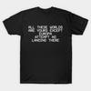 Men Black Print T-shirt 2010: Odyssey Two - Attempt No Landing Here No-Cut Transfer Paper Print Cotton Tshirt