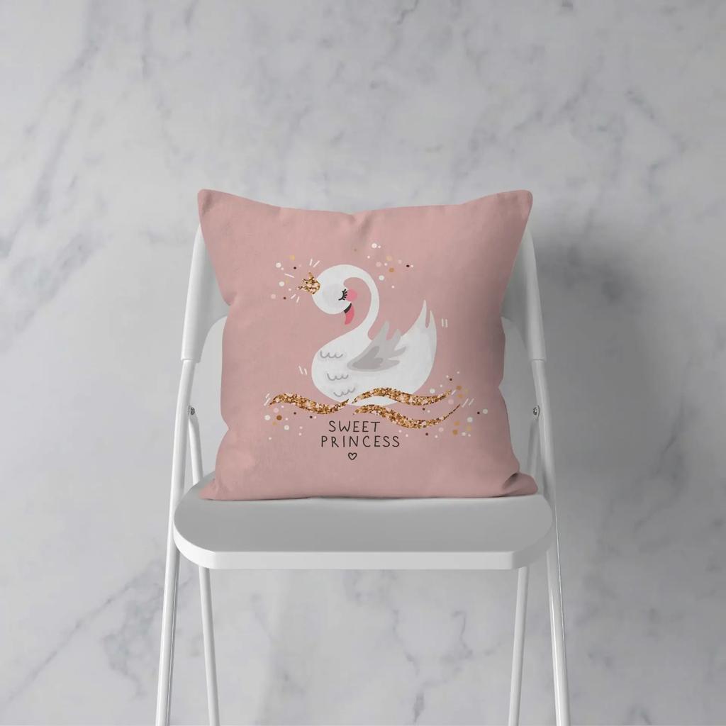 Hot Pink Roses Swan Feathers Geometric Cushion Cover Modern Fashion Nordic Simple Pillowcase Home Decor Sofa Throw Pillows Cover