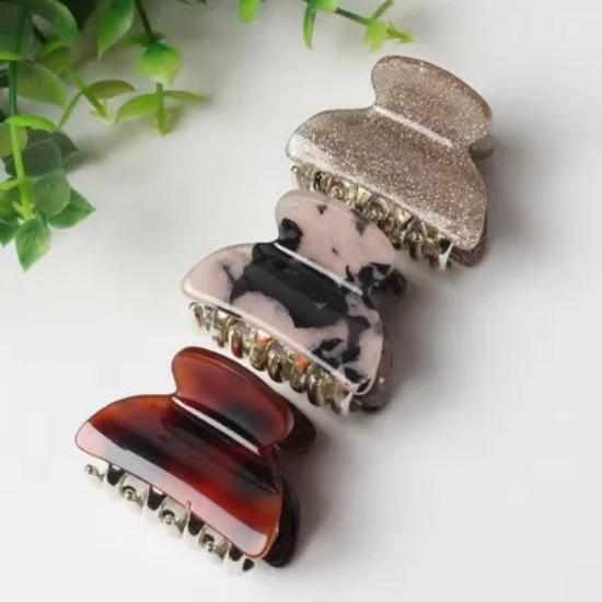 3pack Hair Clip Daisy Acrylic Plastic Small Hair Claw For Women Girls Fashion Gold Crab For Hair Tins Clamps Hair Accessories