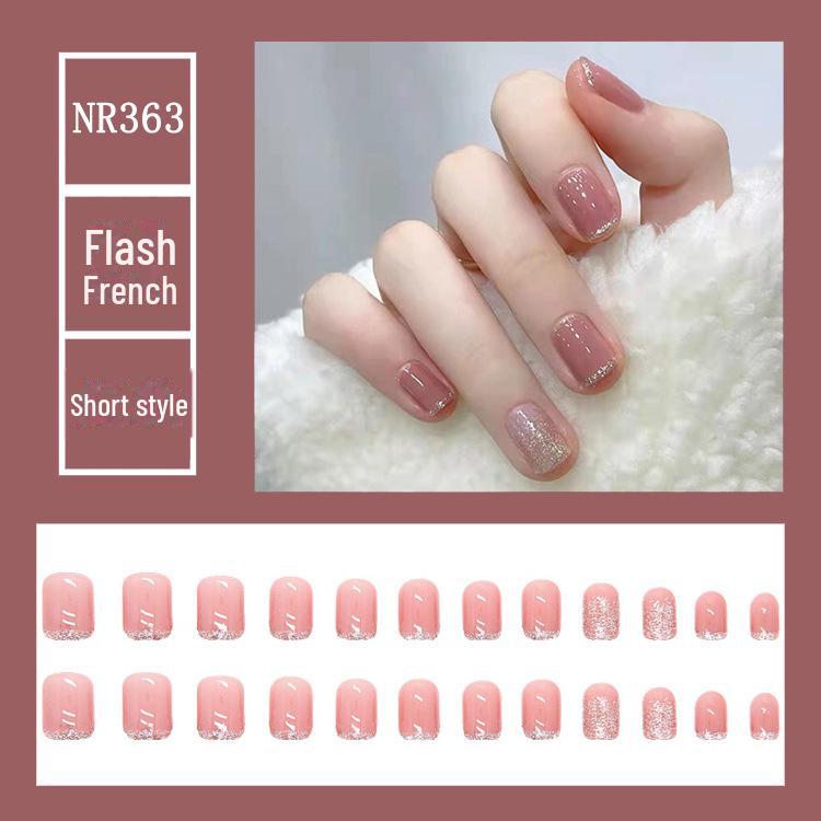 

Прозрачные съемные нашивки для дизайна ногтей во французском стиле French style, glue type мерцание