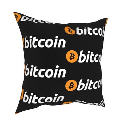 Bitcoin Krypto Kryptowährung Btc Quadratischer Kissenbezug Polyester Dekokissen Bitcoin Ethereum Blockchain Kissenbezüge