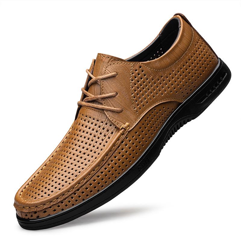 Men s Genuine Leather Low-Top Breathable Formal/Casual Shoes - Spring/Summer Collection 45