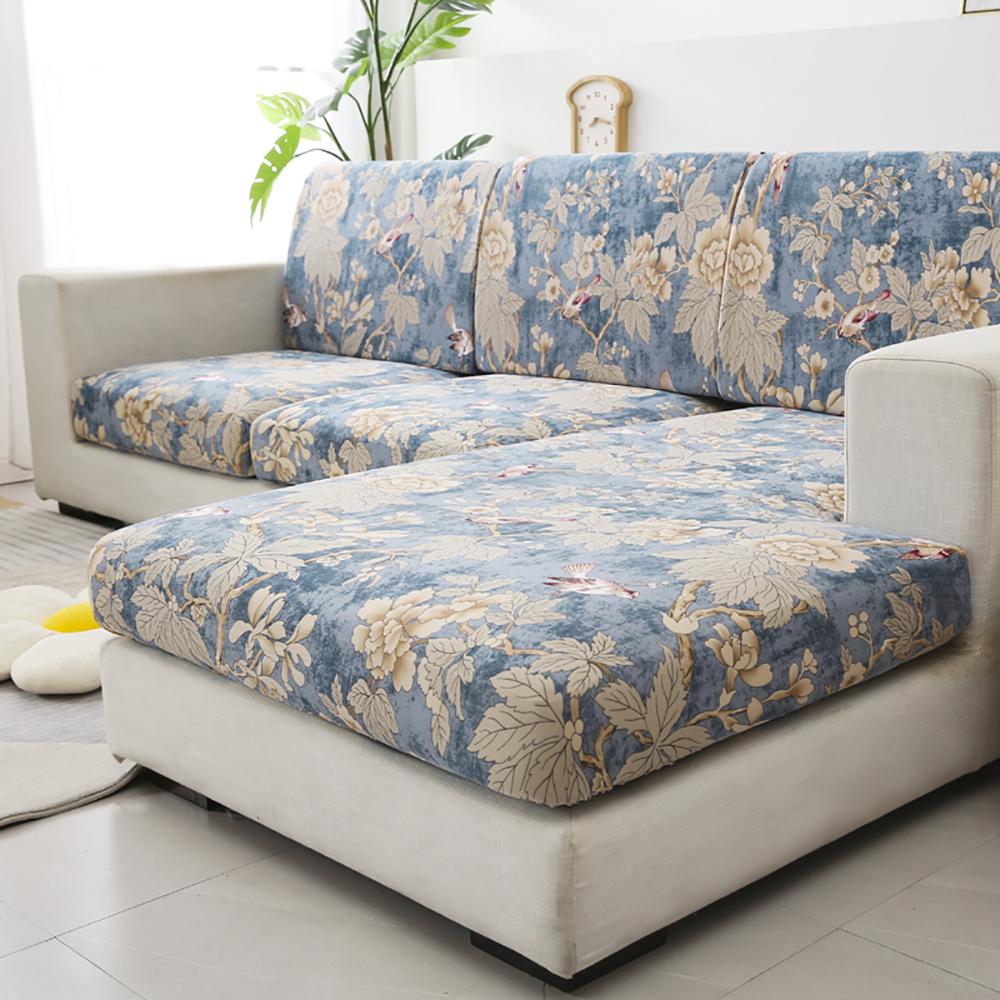 Printed Stretch Sofa Seat Cushion Cover L-shaped Corner Couch Sofa Slipcover for Living Room Wedding Elastic Seat Cushion Cover