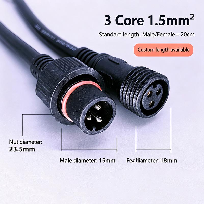 M12 IP67 Waterproof Cable Connector 2-8 Pin Male Female Plug With PVC Wire For Car Motorcycle LED Light Auto Accessories