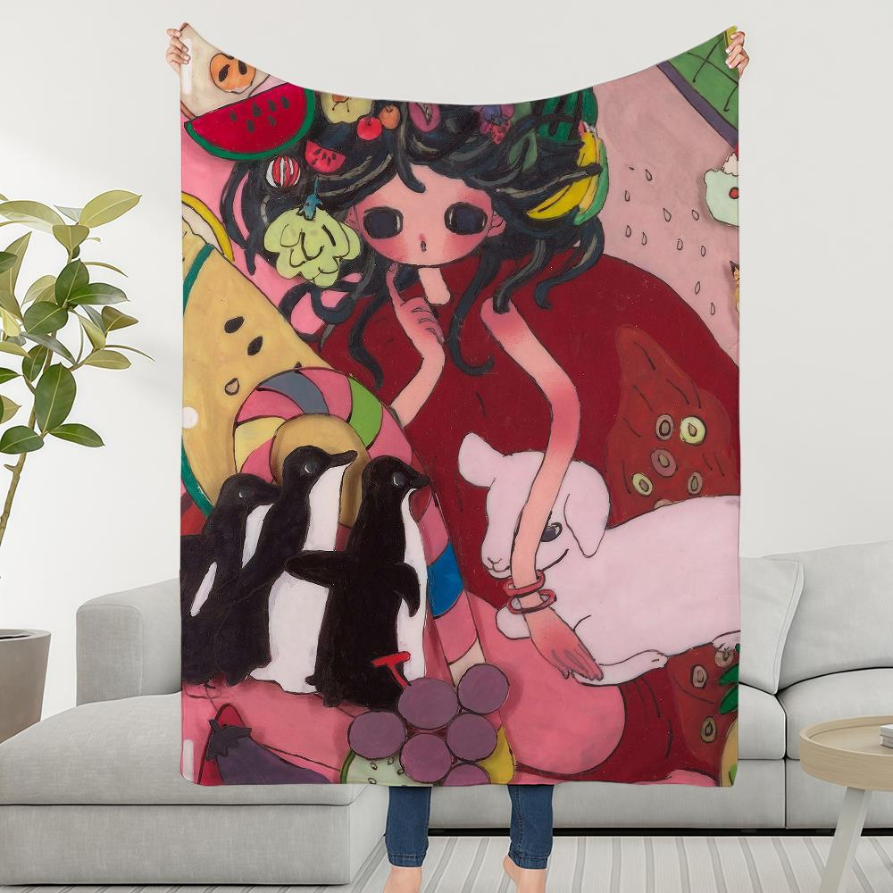 Blanket Aya Throw Super Cosy Plush Living Room Cute T-Takanos Sofa Couch Childish Birthday Gifts