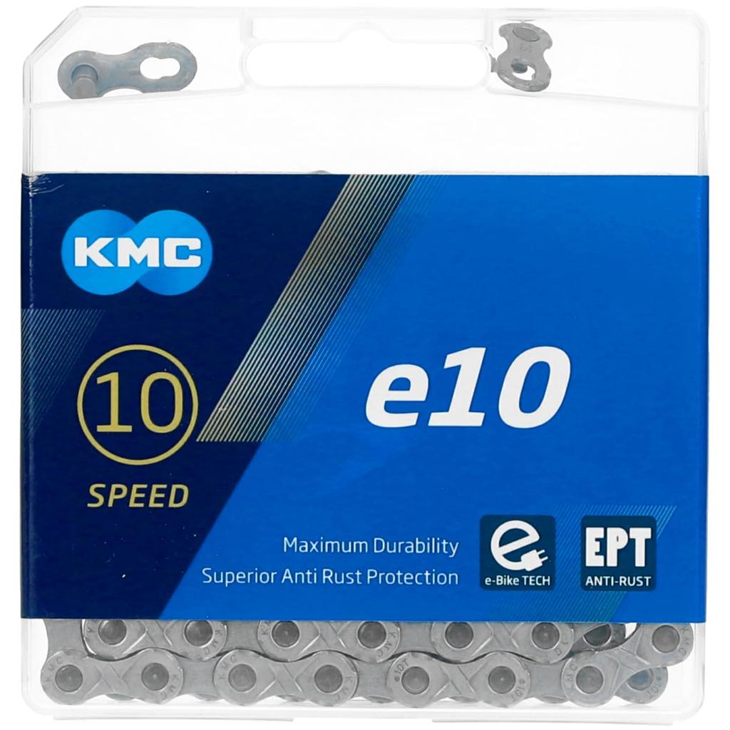 KMC e10 TURBO EPT Medium 10-Speed E-Sportbike Chain, Silver,