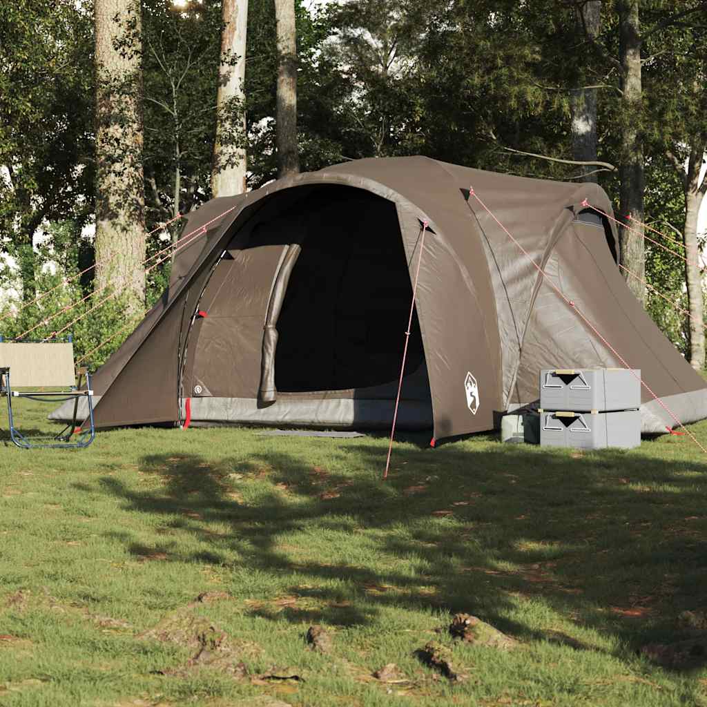 Vidaxl Family Tent, 6-Person, Brown, Green, Waterproof