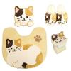 Süßes 4-teiliges Toilettenmatten-Set mit Saugnäpfen, Katzen-Papierrollenhalter-Abdeckung, Hausschuhen und Katzen-Toilettendekoration von Fundit Animals