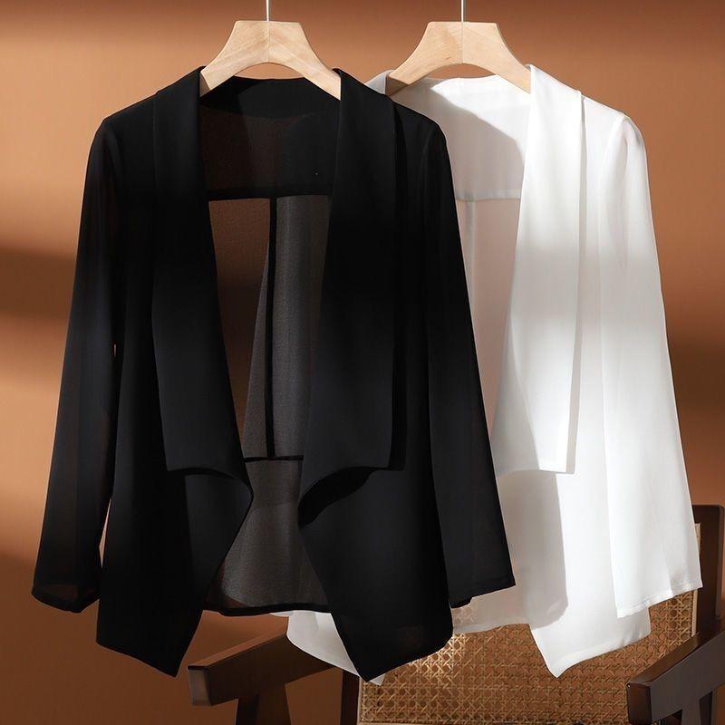 Mantelline Estive da Donna Protezione Solare Scialle Largo Kimono Giacca in Chiffon Sottile Donna Protezione Solare Cardigan da Spiaggia Copricostume Bikini