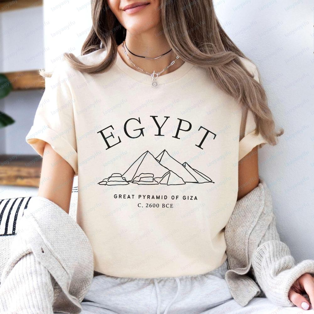 Great Pyramid of Giza Tshirt Egypt Unisex Tee Women Clothing Oversized T Shirt Gothic Graphic T Shirts Women Clothes Harajuku