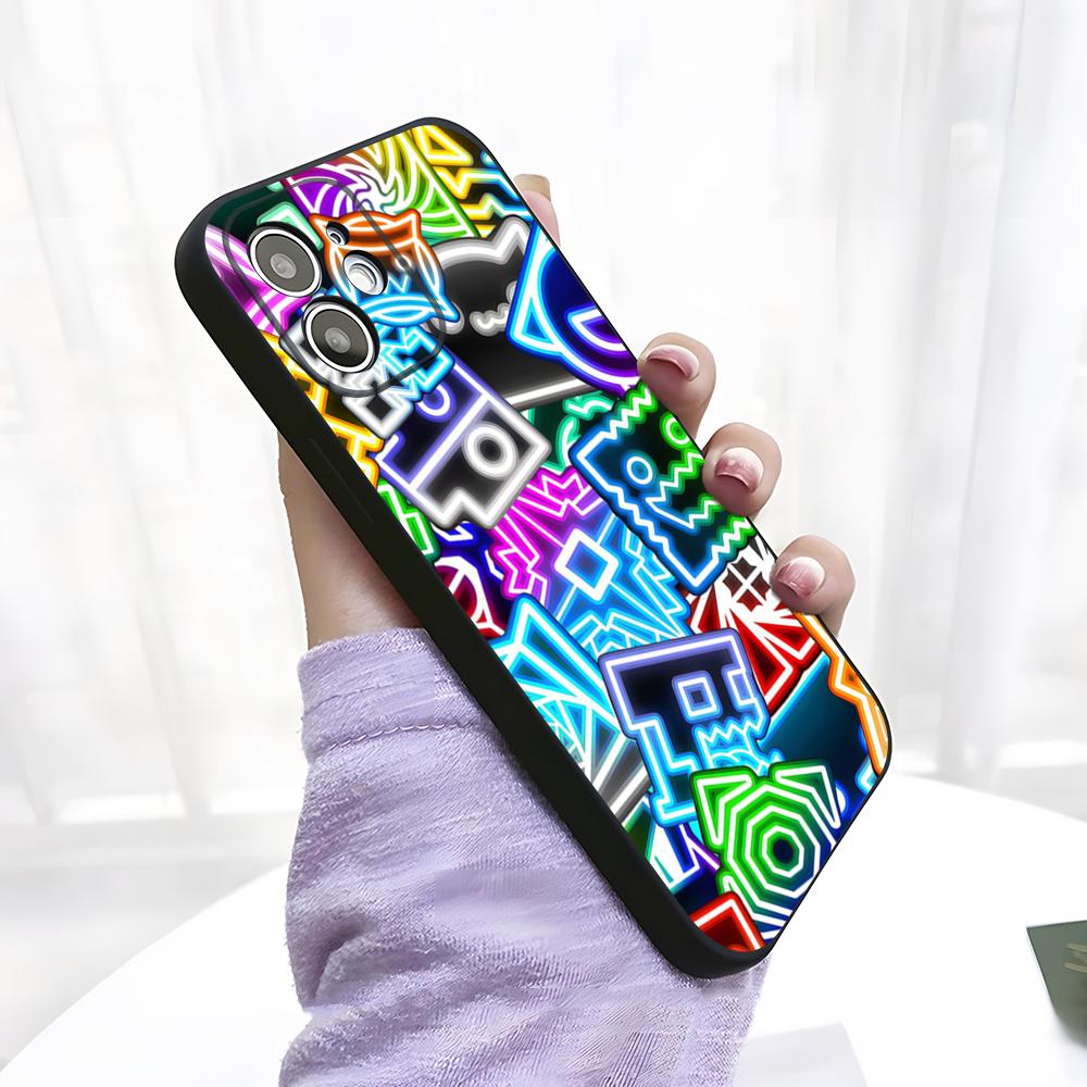 Game G-Geometry Dash Phone Case For IPhone 17 Pro Max 15 Pro 16 14 Plus 12 13 Mini 11 Pro Shockproof Soft Cover