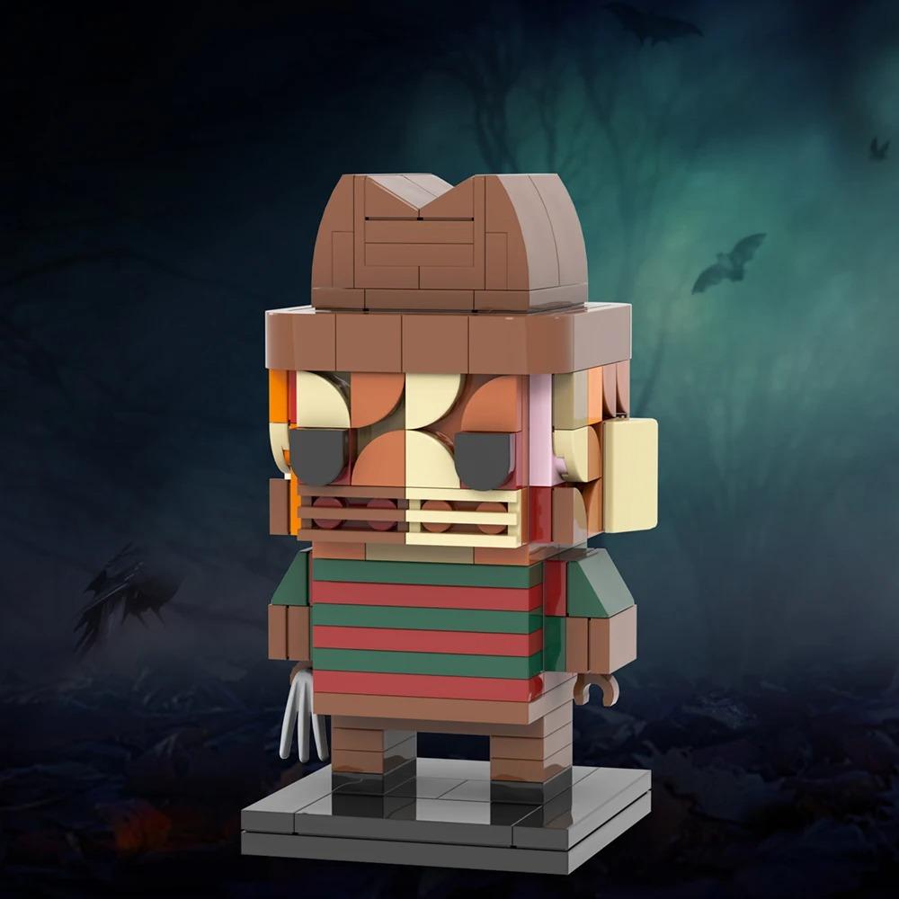 MOOXI Verschiedene Horrorfilme Sadako Tod Billy BrickHeadzed Erwachsene Bausteine Set MOC Ziegelmodellbausatz Spielzeug Kind Junge Mädchen Geschenk