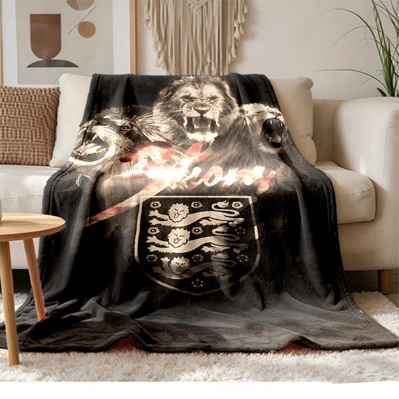 England FA Crest Soft and Comfortable Flannel Suitable for Sofas Living Rooms Outdoor Camping Travel and Also Makes a Great Anniversary Gif