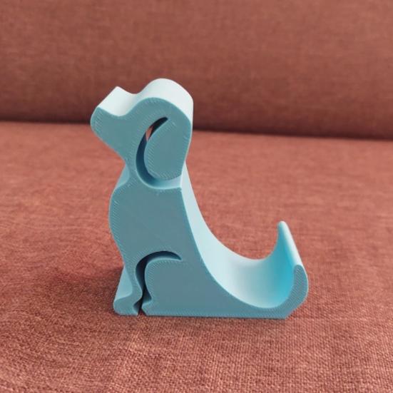Stojan na telefon Tvar psa Roztomilý štěněcí ozdoba Kompaktní držák na telefon 3D tištěný Hands-free figurka pro dekoraci stolu