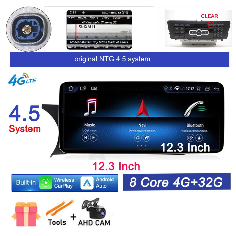 12.3 Inch IPS Screen Android 14 For Mercedes Benz C Grade W204 2011 - 2014 NTG 4.5 System Car Video Radio Stereo GPS Navigation