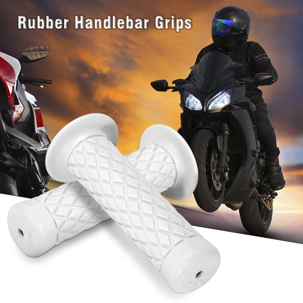 22mm 7/8"   Vintage Soft Rubber Handle Bar Hand Grips For Motorcycle Dirt Bike Black