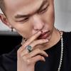 Retro Golden Eye of Providence Large Ring For Men Punk Gothic Open Ring Handmade  Rock Hiphop Biker Accessories Man Gift