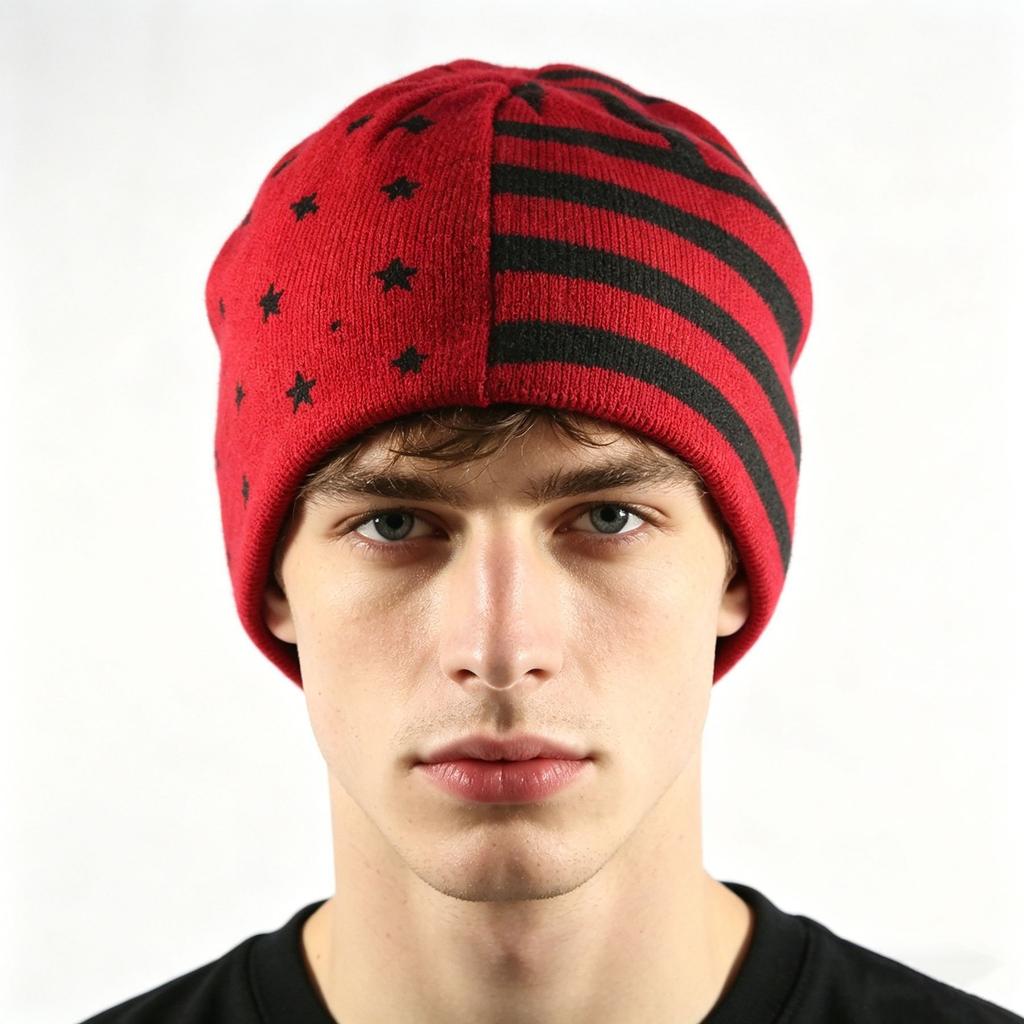 Autumn and Winter American Star Letter Knitted Hat Men and Women Warm Hip Hop Rap Personality Cold Hat Double Satin Lined Hat