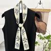 silk scarf, long strip, high-end temperament scarf, retro romantic headgear, bow headband, hair tie, streamer, waist silk scarf.